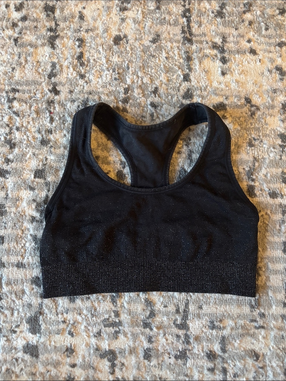 Women’s black sparkly sports bra